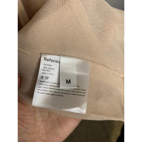 Reformation NWT Peppermint Maxi Gown Dress in Champagne M - Picture 6 of 9